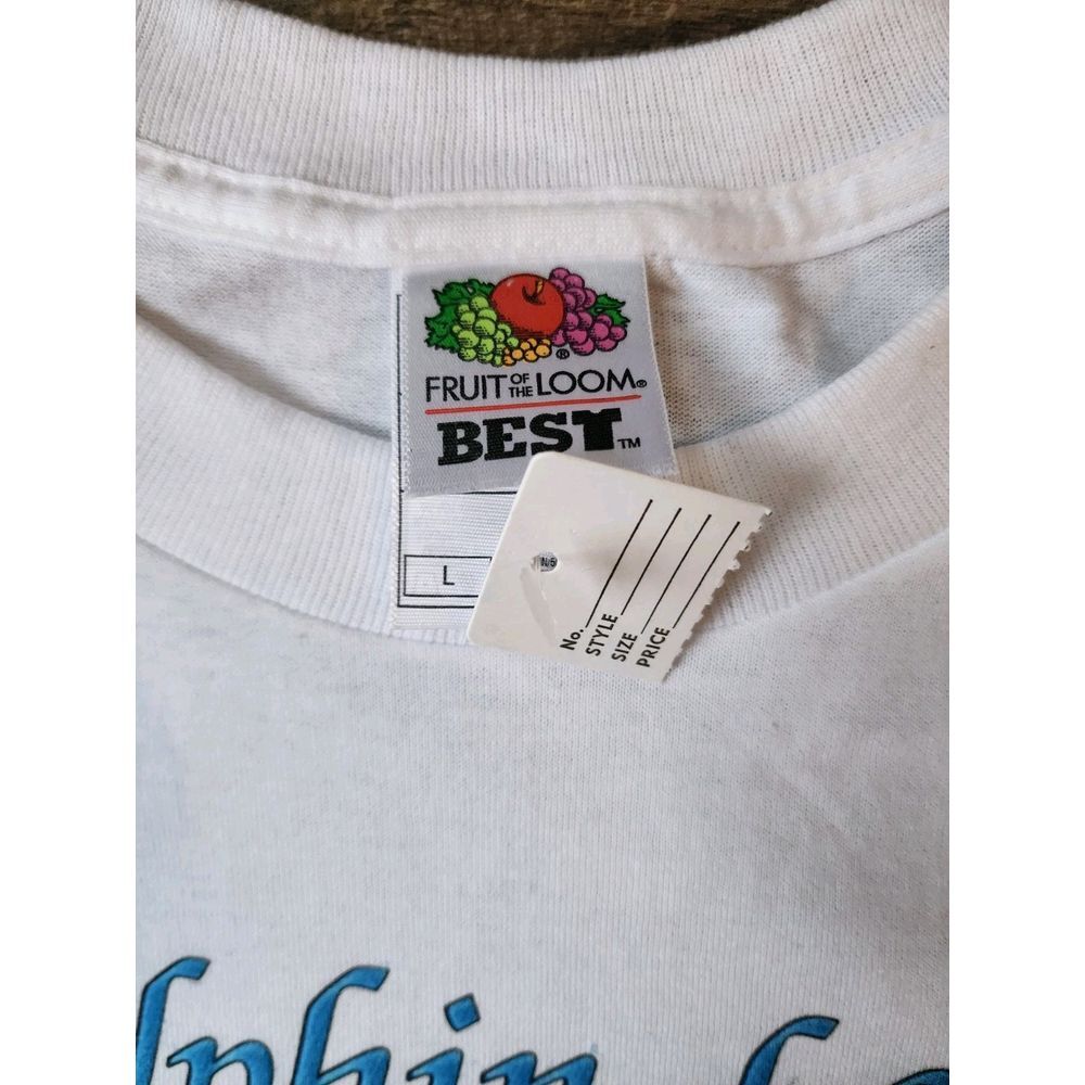 FRUIT OF THE LOOM VINTAGE 90S SHIRT MENS SIZE LARGE DOLPHIN LOVER BEACH NEW WAVE - Picture 3 of 4